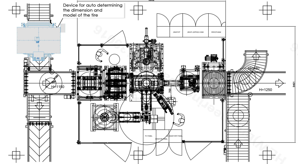 Factory layout with Device for auto determining the dimension and model of the tire.jpg